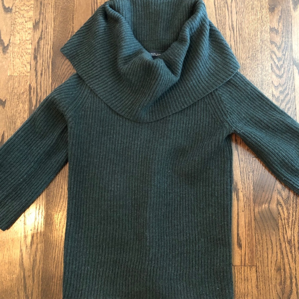 Cozy Green Cowl Neck Sweater